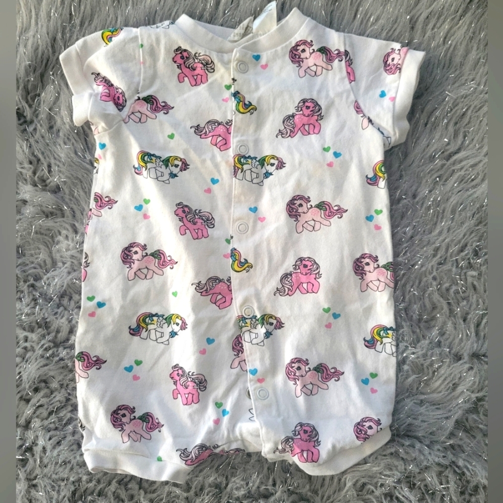 Baby Girls 2015 H&M My Little Pony Hasbro White One Piece Romper Outfit SZ NB